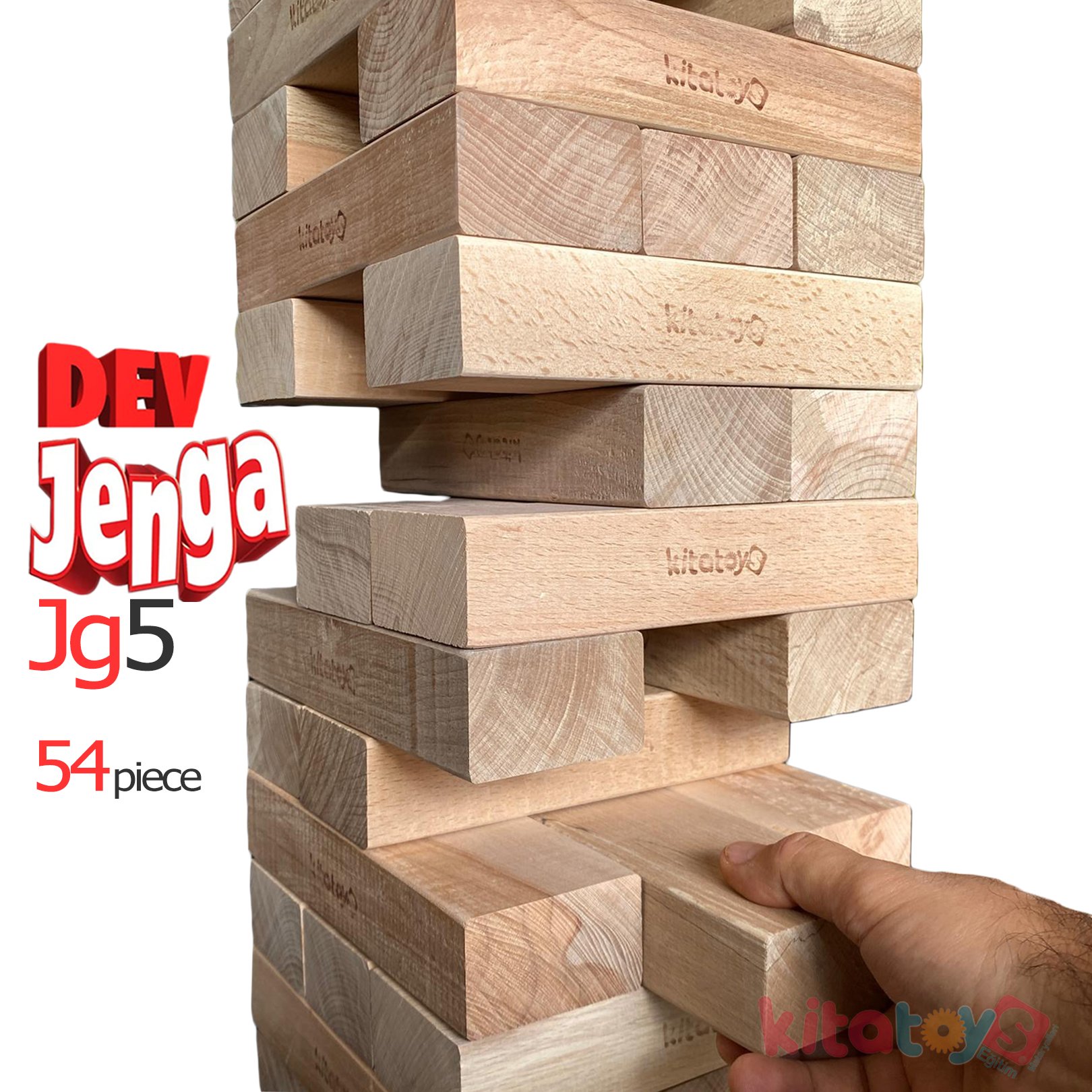 DEV Jenga Blokları JG5 (Ahşap Büyük Boy Denge Oyunu) Jumbo