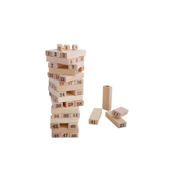 Denge Oyunu Jenga Rakamlı Ahşap Bloklar